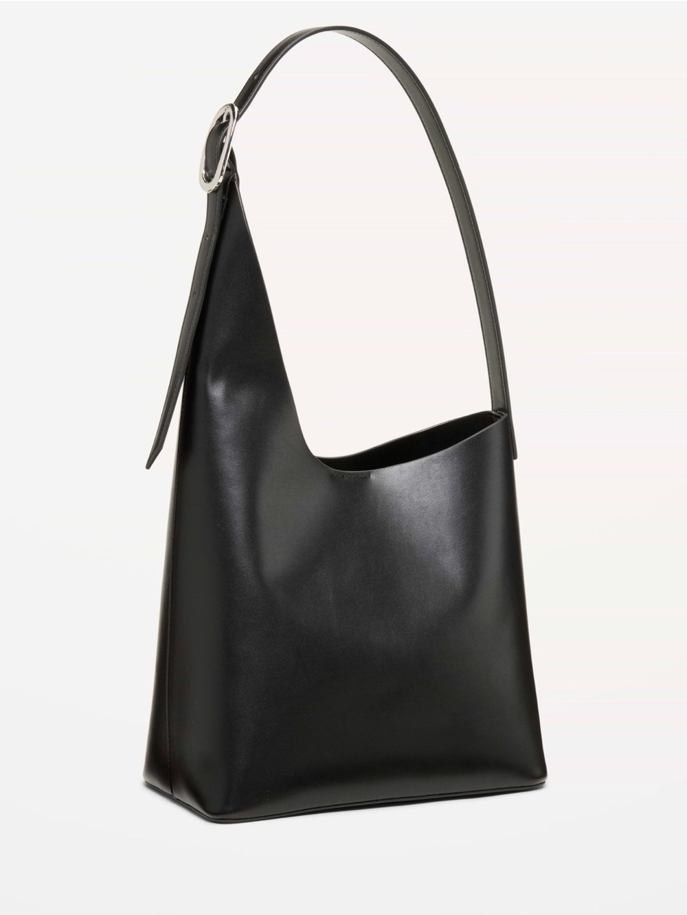 Asymmetrical Structured Black Tote Bag by Old Navy